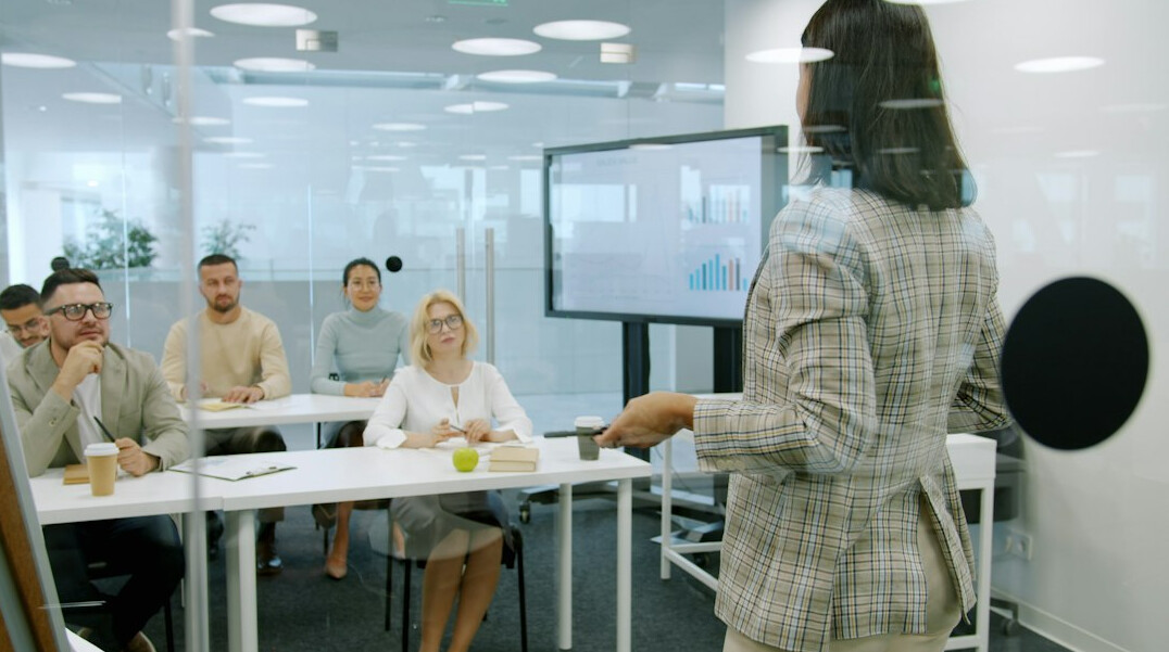 woman presenting in meeting